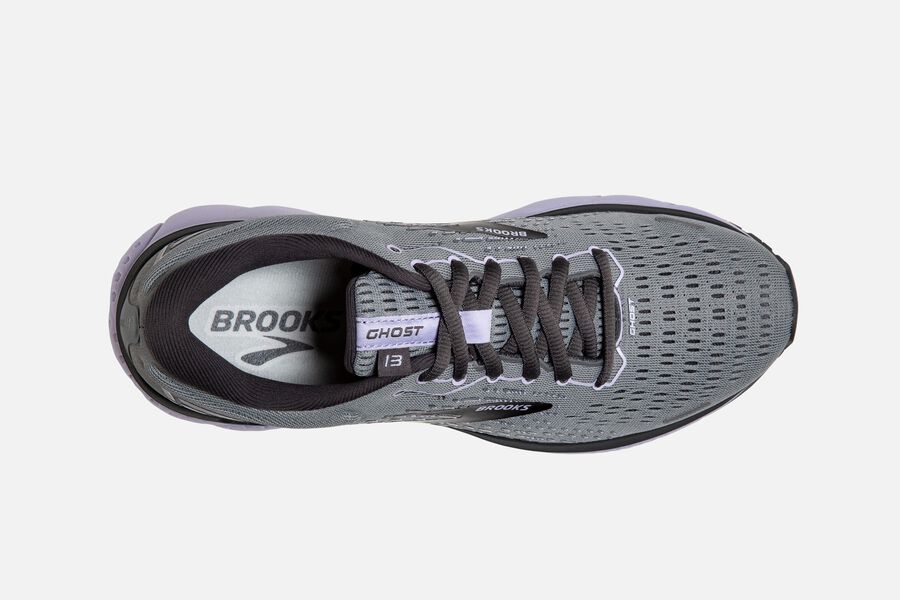 Brooks Running Shoes Womens Grey/Black/Purple - Ghost 13 Road - 5639-LQWVT